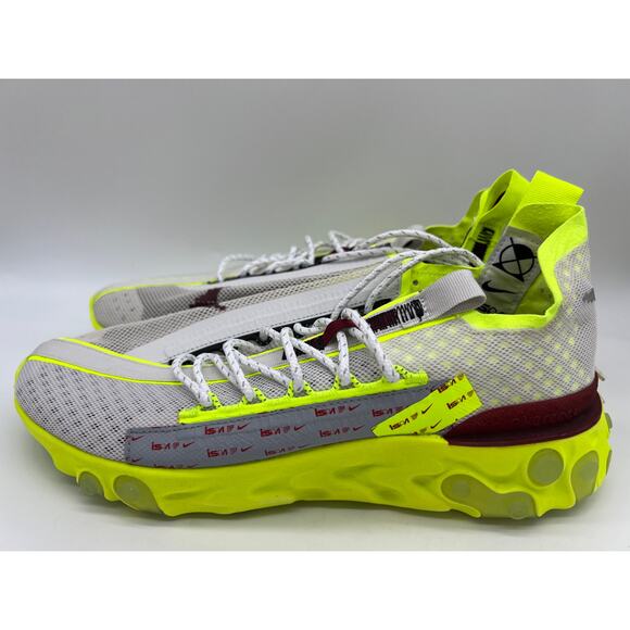 Nike React ISPA Sneakers Platinum Volt Running Shoes CT2692 002 Men's Size 9 - Picture 2 of 12